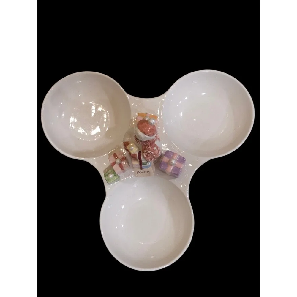2003 Avon‎ Snowlady Ceramic Tray Candy Nuts Jewelry President's Club #2 Series